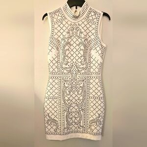 bebe white studded dress